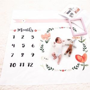 Baby Girl Milestone Photoshoot Prop Blanket